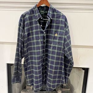 Vintage Ralph Lauren Long Sleeve Button Oxford Crown Polo Crest Men’s XL